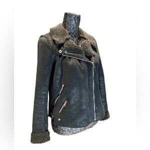 American Eagle - Women’s Faux Suede Faux Fur Moto Jacket